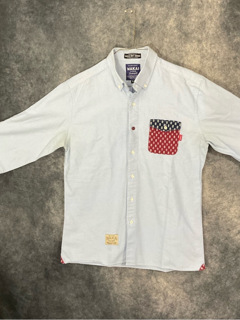 4th of July - Wakai Men’s Light Blue Denim Button-Down Shirt